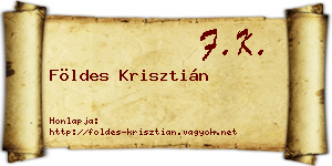 Földes Krisztián névjegykártya