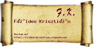 Földes Krisztián névjegykártya